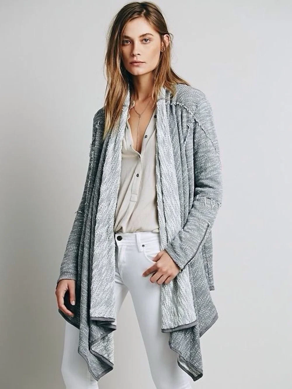 Free People Women’s In The Loop Asymmetrical Open Front Cardigan. Size Small.